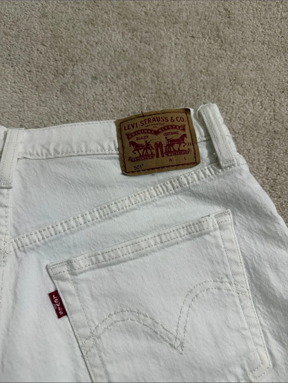 Levi’s 501 Denim White Shorts